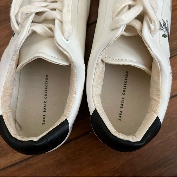Zara White Embroidered Sneakers EU 35/US 5 - Picture 6 of 9
